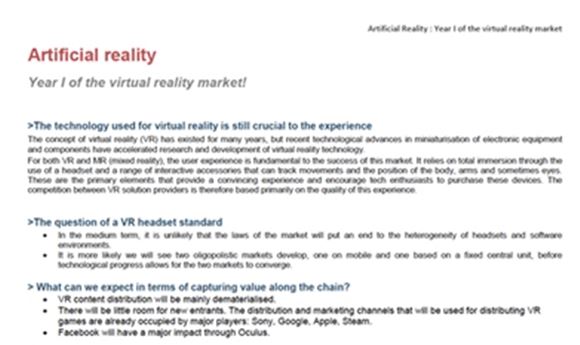 New Reports Looks At Artificial Reality Market