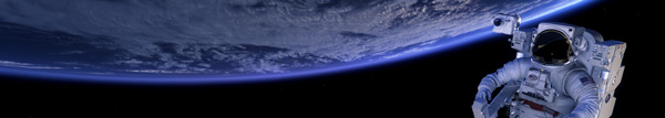 Wide angle shot of Astronaut with earth as the backdrop