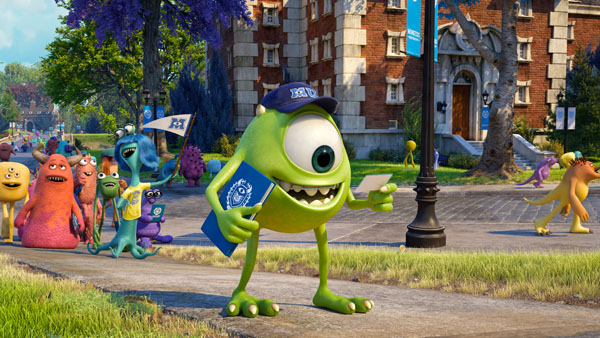 Monsters University Mike taking a tour